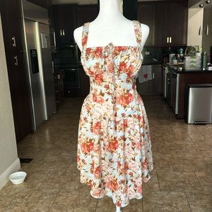 RARE Cider Floral Zip Up Corset Cami Dress